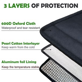 MLNSUNNY Bee Hive Wrap for Winter,3 Layers 600D Oxford Cloth Bee Box Comfort Protective Cover,Waterproof,Windproof and Coldproof Wrap,Suitable for Most Beehives of Winter Honeycomb Packaging Supplies