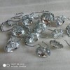 Shower Window Curtain Double Hooks，Stainless Steel Rustproof Crystal Rhinestones Gem