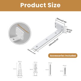 Mooche 4Pack Floating Shelf Bracket, Industrial Heavy Duty Shelf Brackets L Brackets Hidden Metal Shelf Bracket for Kitchen Bathroom Shelf Support Wall Mounted with Screw Included - 5.92*1.42 Inch