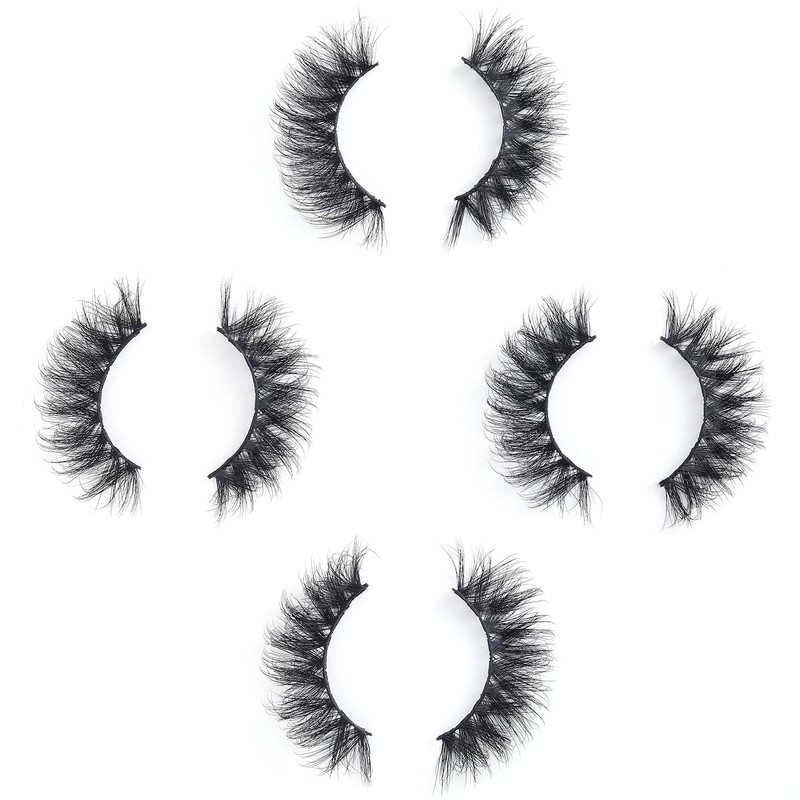 False Eyelashes, Fluffy 8D Faux Mink Lashes, Cat Eye, Wispy