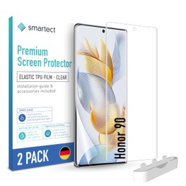 smartect TPU Screen Protector [Pack of 2, Clear] Compatible with Honor 90, Covers the Whole Display, Screen Protector, Bubble-Free, Screen Protector Anti Fingerprint