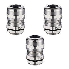 SRJQXH Pack of 3 PG9 Cable Gland, IP68 Cable Grommet, Waterproof, 15.2 mm Brass, Dustproof Cable Gland, Can Be Used for 4-8 mm Cable Connection