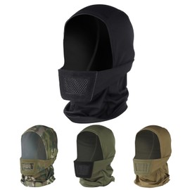 Qavctw Airsoft Balaclava Mesh Mask Full Face Tactical Breathable Mask with Mouth Protection for Airsoft Skiing Motorcycle Black