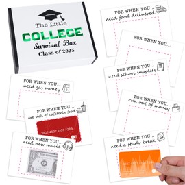 23Pcs College Greeting Card Care Package Graduation Survival Box,High School Class of 2025 Money Card Holder Graduation Gifts for Students Leaving Home Going Away Present University Gifts,Green