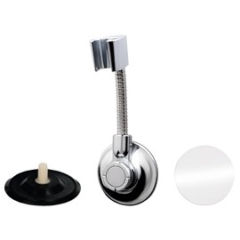 Spiderloc Soporte flexible para cabezal de ducha de baño, ventosas, gancho de doble sistema de succión de vacío, superficie de pared curvada plana