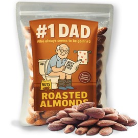 Uncle Franks #1 Dad Who Always Seems to Be Going Two Salted Almonds - Funny Salty Almond Gag Gift for Bathroom-Loving Dads, Father's Day Snack with a Toilet Twist, Made in USA, Hilarious & Salty, 7.5 ounce