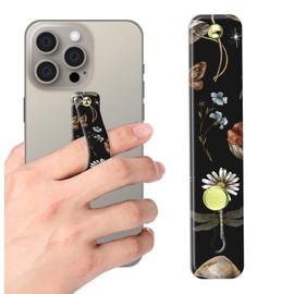 Phone Finger Strap Holder, Portable Phone Grip Loop, Telescopic Silicone Phone Stand, Compatible with Most Smartphones (Boho Forest Mushroom)