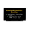 LCDBros Replacement Screen for HP 14-DQ0760DX 30 Pins HD 1366x768