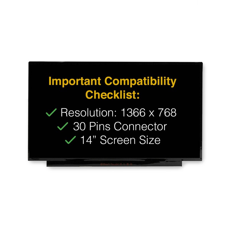 LCDBros Replacement Screen for HP 14-DQ0760DX 30 Pins HD 1366x768