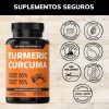 Turmeric Cúrcuma Extracto Raíz Estandarizada Pimienta Negra Curcumina Curcuminoides Suplemento