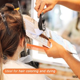 Allegro Combs XL Pintail Rat Tail Combs Parting Combs Metal Tail Foiling Combs Pin Combs Stitch Braids Combs2 Pc. (Neon Orange)