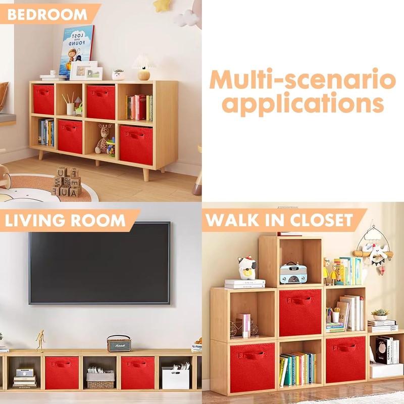 powerking Storage Bins, Foldable Fabric Storage Cubes and Cloth Storage