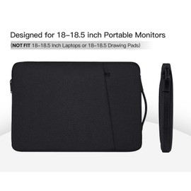 18.5 Inch Portable Monitor Case Sleeve Bag Compatible with Most Large 18.5 Inch Portable Monitor Water Resistant Carrying Pouch Bag with Pocket(18.1x11.8 Inch)