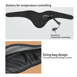 Heated Collar Brace, Neck Support Bandage, Relieves Neck Pain, Heating, Adjustable Heated Neck Collar, USB Heated Neck Collar (Black)