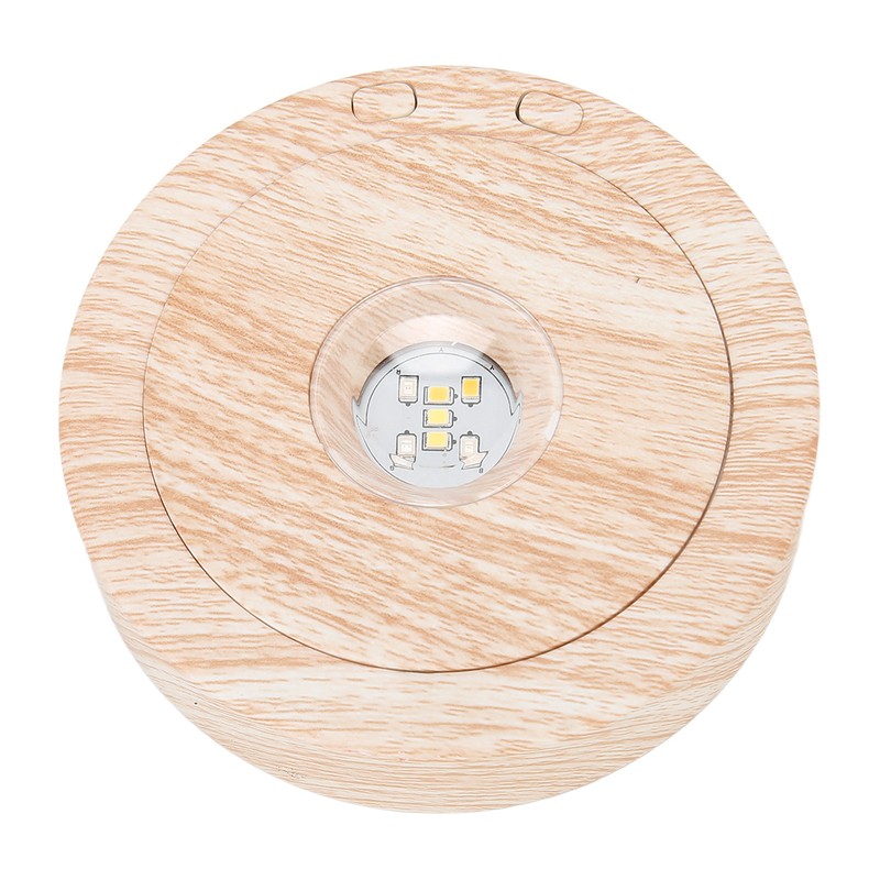 Wood Light Display Base 360 Degree Rotation Beech Grain Colorful
