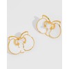 FAUTHENTICUTE White Flower Stud Earrings For Women Cute Enameled Orchid