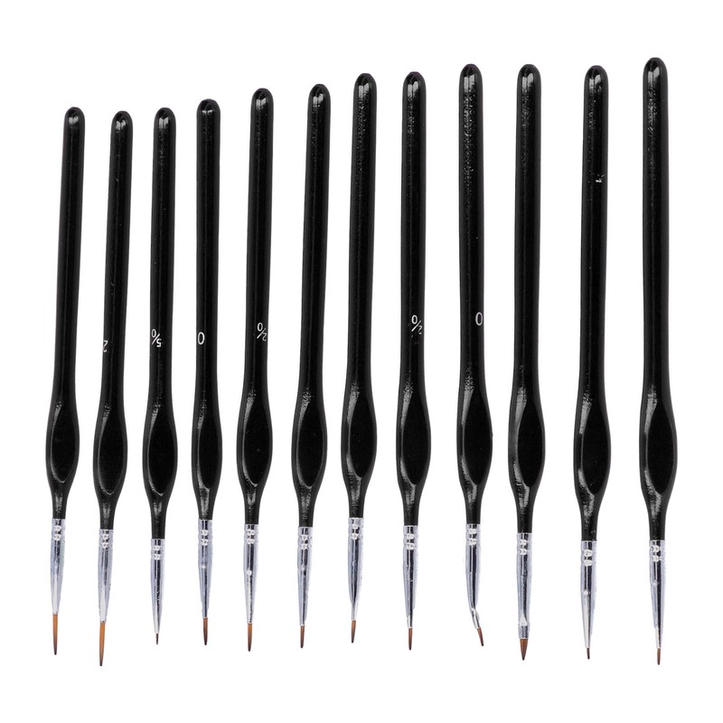12Pcs Paint Brush Set for Face MakeUp Nail Scale Model