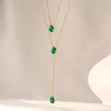 Layered Necklace for Women Green Red Blue Pink Teardrop Long