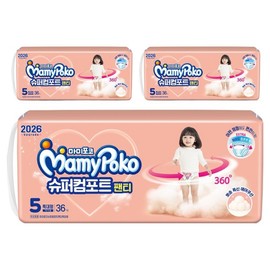Mommy Poco Super Comfort Panty Diaper for Girls, Level 5, 108 Sheets / 마미포코 슈퍼컴포트 팬티형 기저귀 여아용, 5단계, 108매