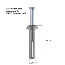 Wensilon 1/4x1-1/4 Hammer Drive Nail in Anchor (50 per Box) Cement hammering Anchors