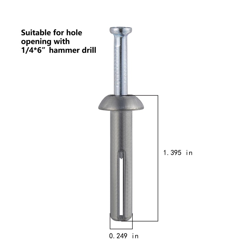 Wensilon 1/4x1-1/4 Hammer Drive Nail in Anchor (50 per Box)