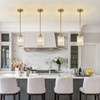 HONIEGG 5.1" Mini Modern Gold Crystal Kitchen Island Pendant Lights