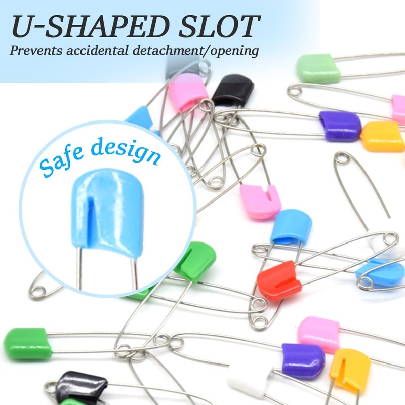 CEEYSEE 50 Pieces Safety Pins Diaper Pin 2.12 Inch Stainless