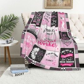Christmas Social Worker Gifts for Women Throw Blanket 60" x 50", Best Social Worker Appreciation Gifts, Xmas Gift for Social Workers Women, Social Work Month Gifts, School Social Worker Office Decor
