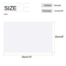 sourcing map ABS Plastic Sheet 10 Inch x 8 Inch x 0.04 Inch ABS Styrene Sheets for Building Model DIY Crafts Panel White 1 Pcs