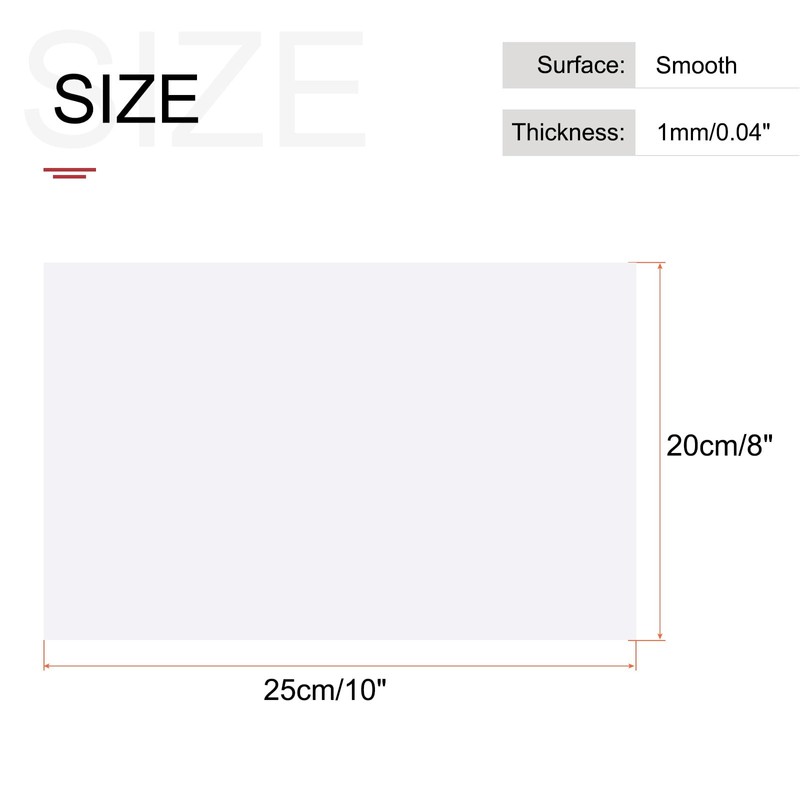 sourcing map ABS Plastic Sheet 10 Inch x 8 Inch