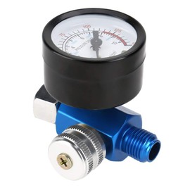 Samfox Air Pressure Regulator, Pressure Range 0-10BAR (0-150PSI)，G1/4" Thread Port Air Pressure Regulator Pressure Gauge Pneumatic Tool Accessory（104g）