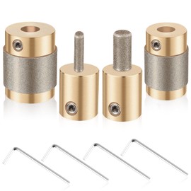Glass Diamond Grinder Bit Head Tools Stained Glass Drill Bits Brass Core Stained Grinder Bits Stain Tools 4 Sizes 1" 3/4" 1/4" 1/8"