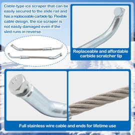 Ice Scratchers Kit Fit for All Reverse and Non-Reverse Gear Equipped Snowmobiles for One-Bolt Mounting