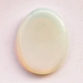 Manekieko Opalite Crystal Thumb Worry Stone, Stress Relax Healing Reiki Crystal Bag Palm Stones