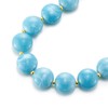 COOLSTEELANDBEYOND Colorful Beads Statement Necklace Journey Blue Resin Beads String