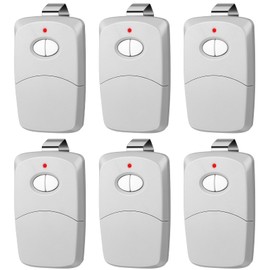 Kingdder 6 Pcs Two Button Gate Remote Control Compatible with Linear Multicode 10 Dip Switch Garage Door Remote Opener 3089 3060 3070 3083 300mhz, Control 2 Different Doors Simultaneously (Grey)