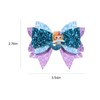 2 Pcs 3.5" Mermaid Glitter Hair Bows, Sparkly Purple Blue