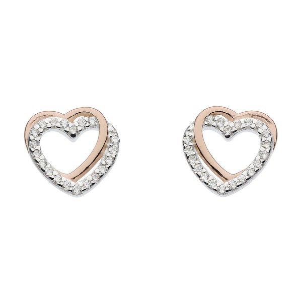 Dew Sterling Silver with 14ct Rose Gold Plate and Cubic