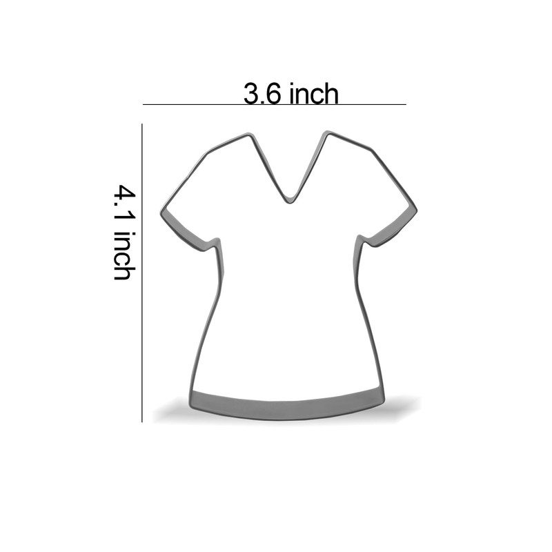 Keewah Nurse Scrubs Cookie Cutter, 4.1”, Stainless Steel