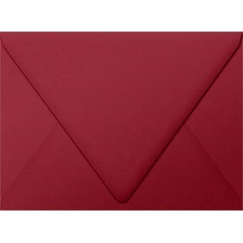 LUXPaper A6 Contour Flap Envelopes for RSVP Cards, Invitations, Announcements, Notes - 80lb Garnet, Size: 4 3/4 x 6 1/2, 50 Pack - 1875-101-50
