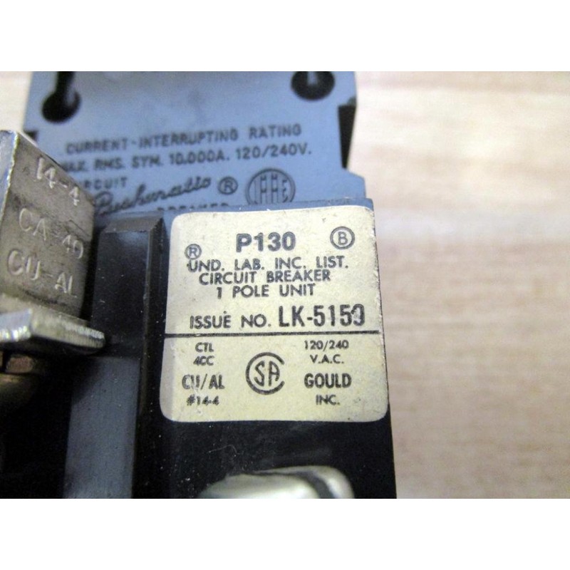 1- P130 Siemens Pushmatic Bulldog ITE- P Frame, 1 Pole,