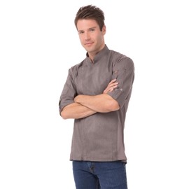Chef Works Men's Hartford Chef Coat, Graphite Gray, X-Large