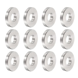 uxcell 12pcs Stainless Steel Spacer 8.5mm Bore x 20mm OD x 4mm Length Screw Bushing Plain Finish Round Metal Spacer for M8 Screws Bolts and Rods