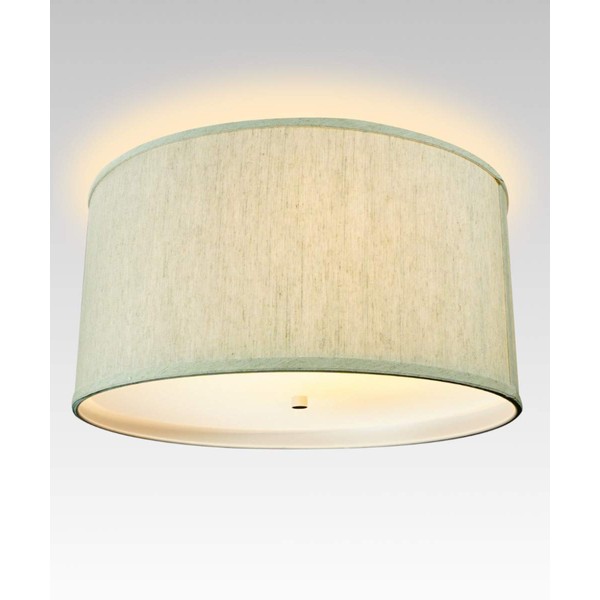 Moderne Flush Mount Conversion Kit 16"w Textured Oatmeal Hardback Drum