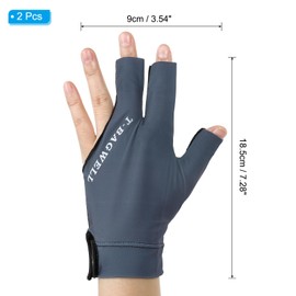 PATIKIL 3 Finger Pool Glove Left Hand, 2 Pcs Billiard Gloves Pool Cue Accessories for Shooter Carom Pool Snooker Cue Sport, Blue