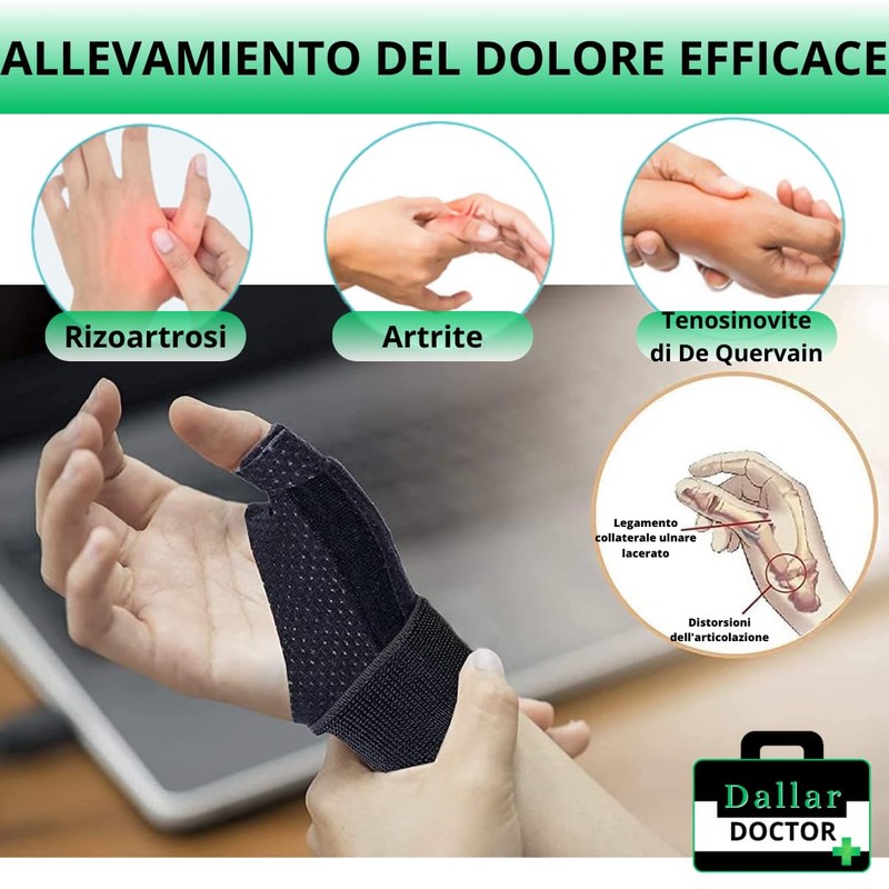 Ferula Rizarthrosis for 2 Hands, Stabilising Wrist Support and Immobiliser