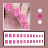 LBPEPAMZ 24Pcs Valentine's Day Press on Nails Short Square Fake
