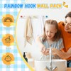 Yousoontic 2 Pcs Kids Coat Rack Wall Mount Rainbow Kids