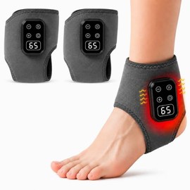 Foot Massager with Heat - 3-in-1 Foot Massager, 5 Modes and 5 Heat for Reduce Fatigue& Relaxation, Portable for Home Travel Use(Grey 2pcs)