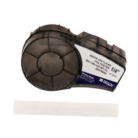 Brady M21-250-430-WT-CL Cartridge, B430 Clear Polyester Material, 0.25" W X 21' L, White on Clear
